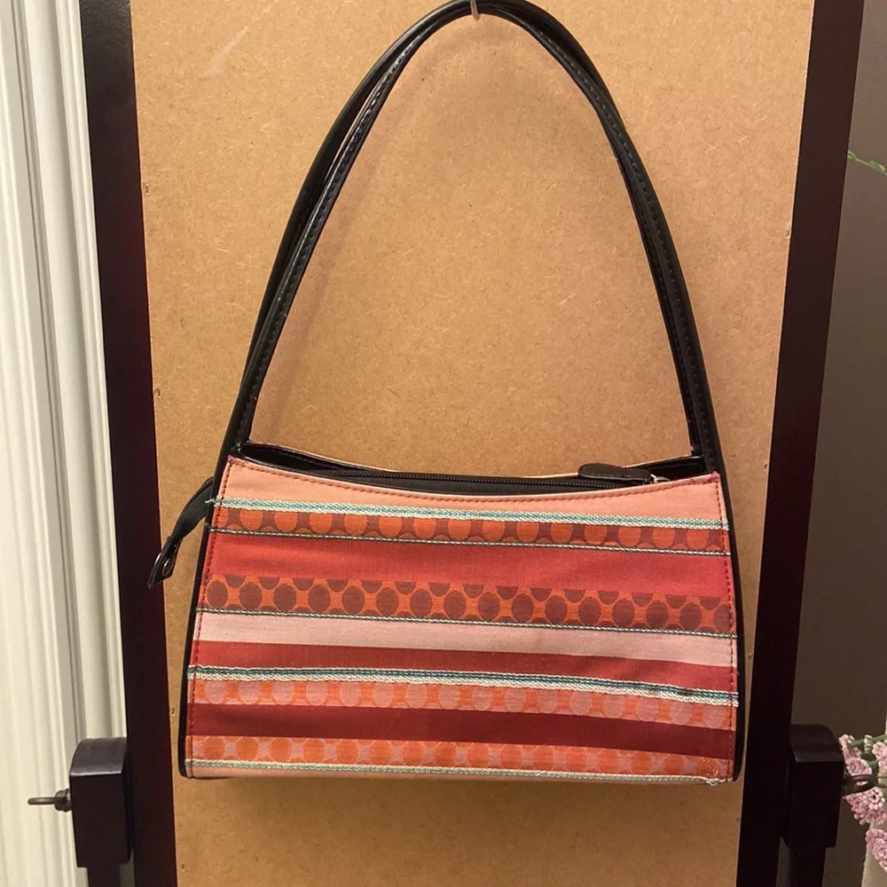 Vintage Kate Spade leather & clothe shoulder purse clutch bag